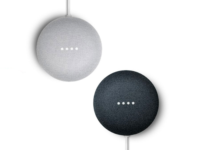 Google Nest Mini is verkrijgbaar in de kleuren chalk en carbon.