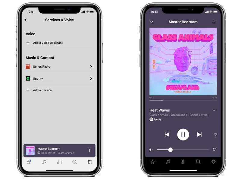 Kies uit verschillende muziek streaming diensten in de overzichtelijke app.