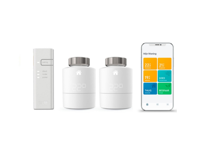 tado° Slimme Radiatorknop Starter Kit V3+ incl. Bridge + Radiatorknop