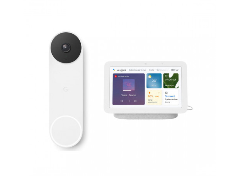 Google Nest Doorbell (batterij) + Google Nest Hub (Gen. 2)