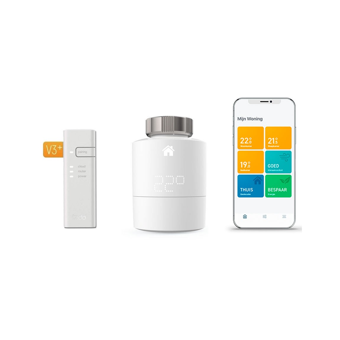 tado° Slimme Radiatorknop Starter Kit V3+ incl. Bridge