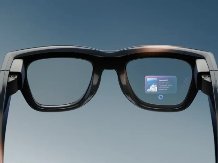 Meta ray ban smart glasses op een blauwe achtergrond
