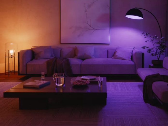 Sfeervolle, slim verlichte woonkamer, ideaal voor 