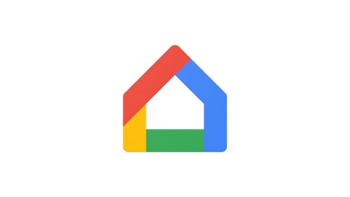 Het Google Home-logo in de vorm van een huis met de kleuren rood, blauw, geel en groen voor Google Home automatiseringen.