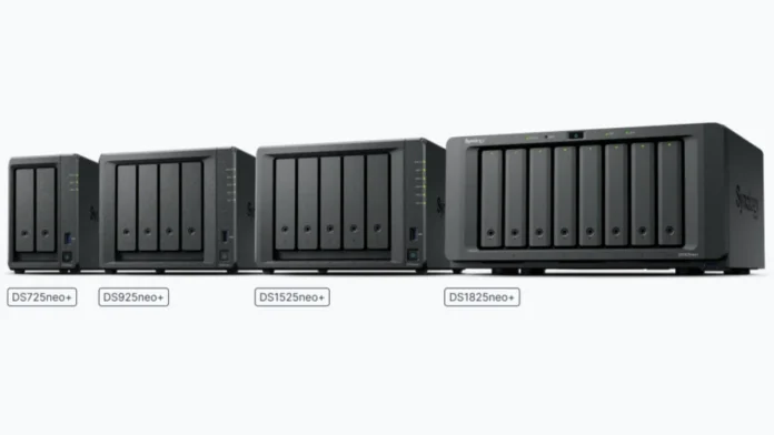 synology Neo lineup op een witte achtergrond