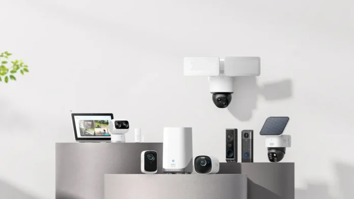 Collectie eufy beveiligingscamera's, videodeurbellen en HomeBase voor een slim en veilig huis.