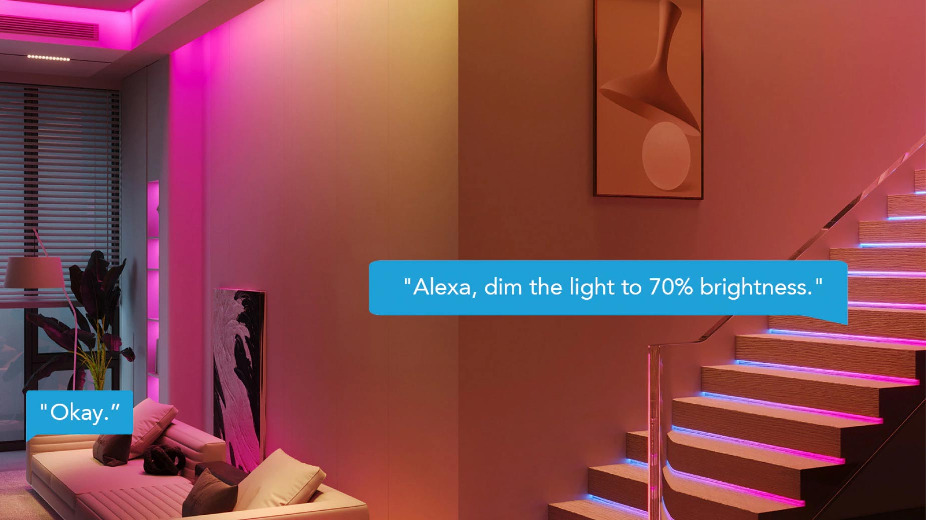 Lifestyle foto van Govee Alexa functie & LED-stripverlichting